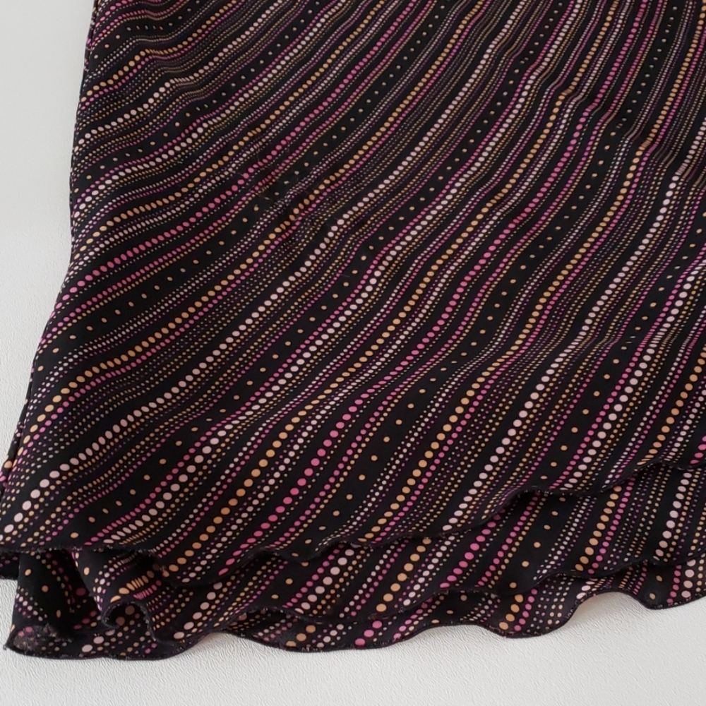 Black and pink skirt, polka dot pattern